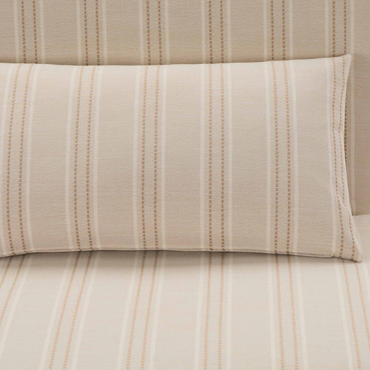 Seattle Double Click Clack Sofa Bed - Natural Stitched Stripe - DUSK