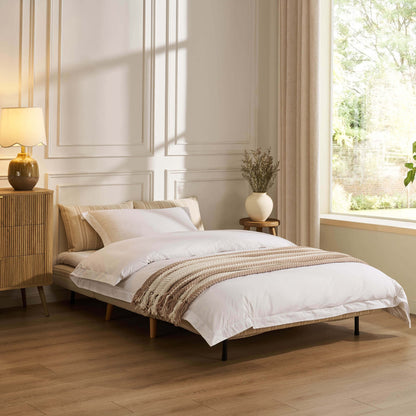 Seattle Double Click Clack Sofa Bed - Natural Stitched Stripe - DUSK