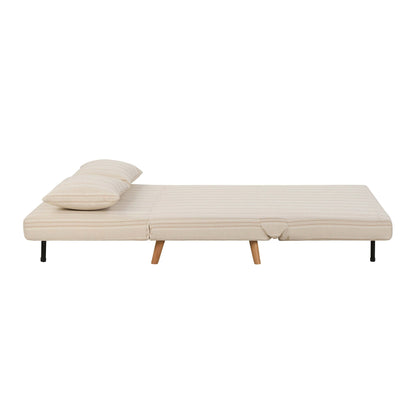 Seattle Double Click Clack Sofa Bed - Natural Stitched Stripe - DUSK