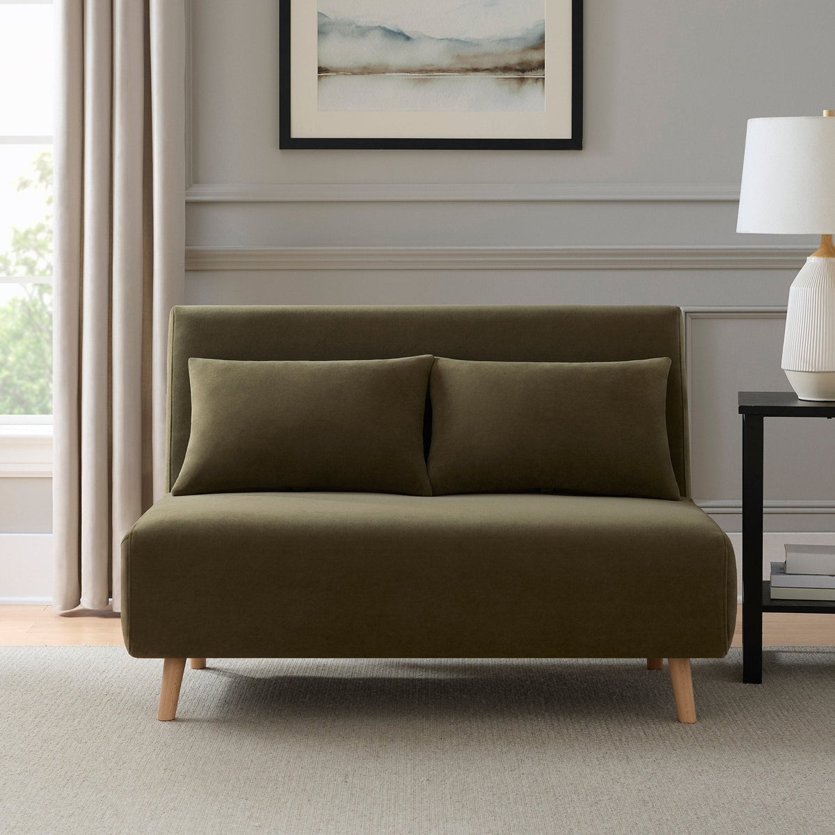 Seattle Double Click Clack Sofa Bed - Olive Green - DUSK