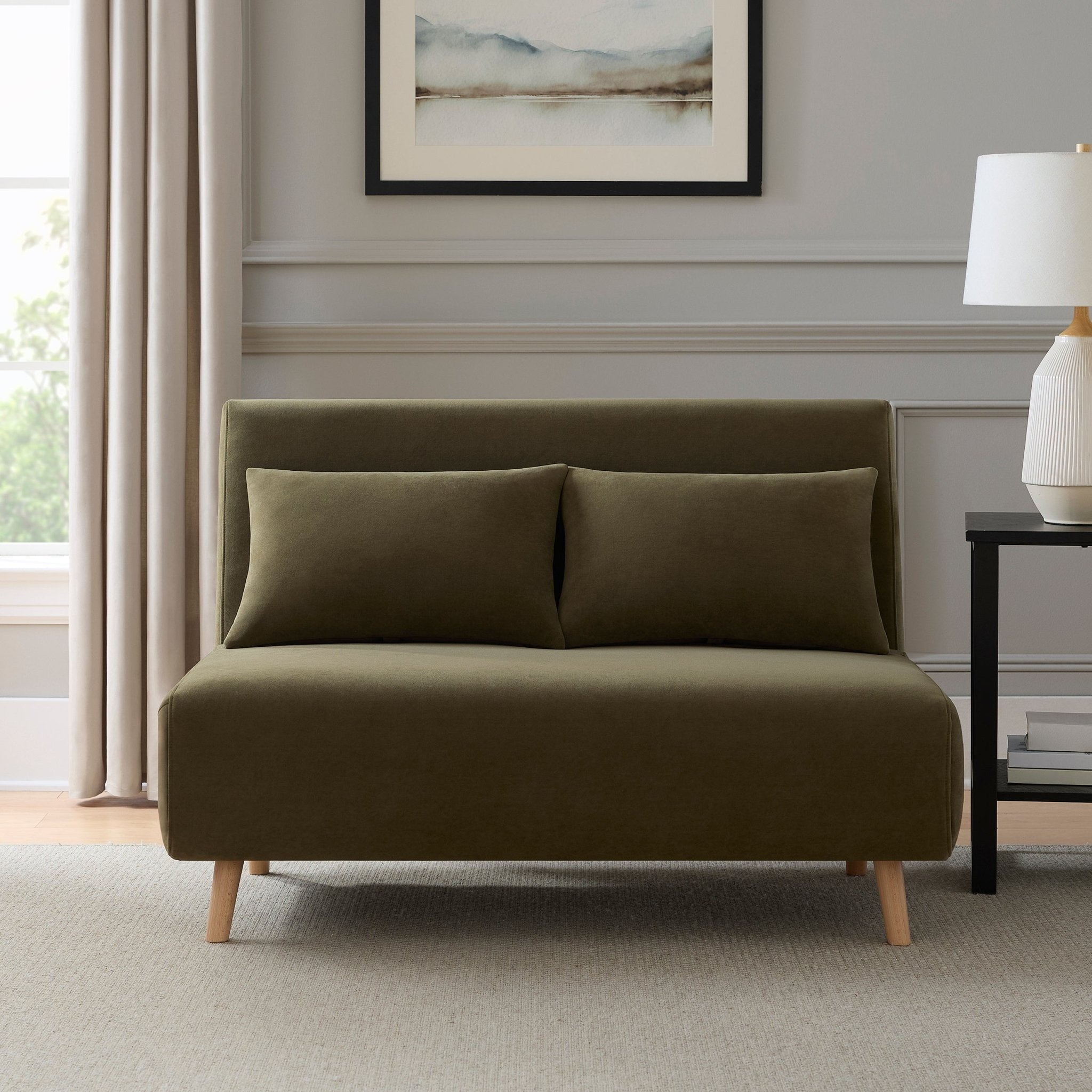 Seattle Double Click Clack Sofa Bed - Sand Stripe