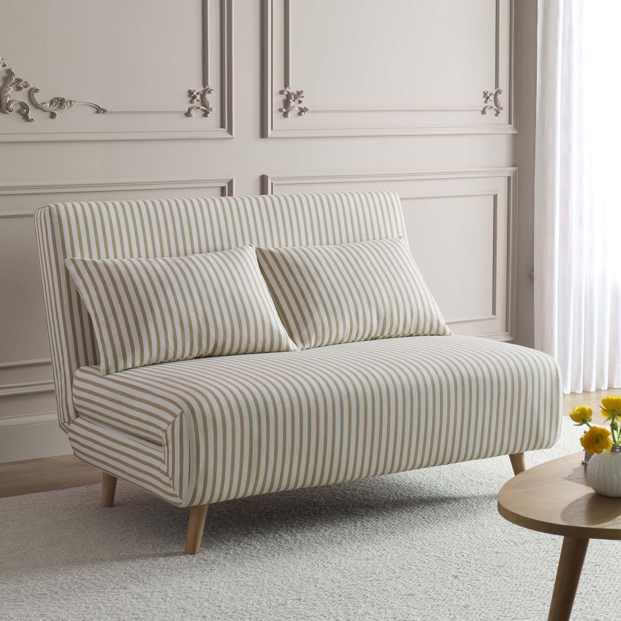 Seattle Double Click Clack Sofa Bed - Sand Stripe - DUSK