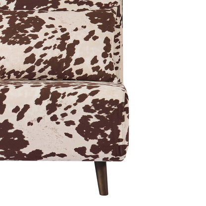 Seattle Single Click Clack Sofa Bed - Brown Cow Print - DUSK