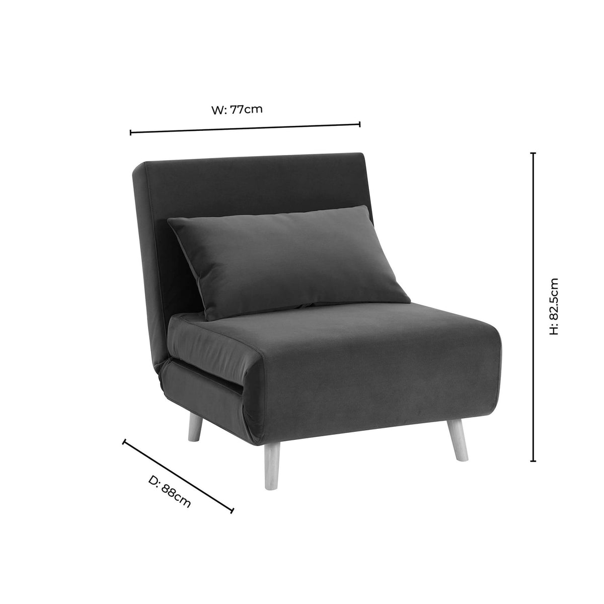 Seattle Single Click Clack Sofa Bed - Brown Cow Print - DUSK