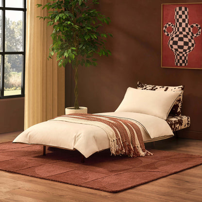Seattle Single Click Clack Sofa Bed - Brown Cow Print - DUSK