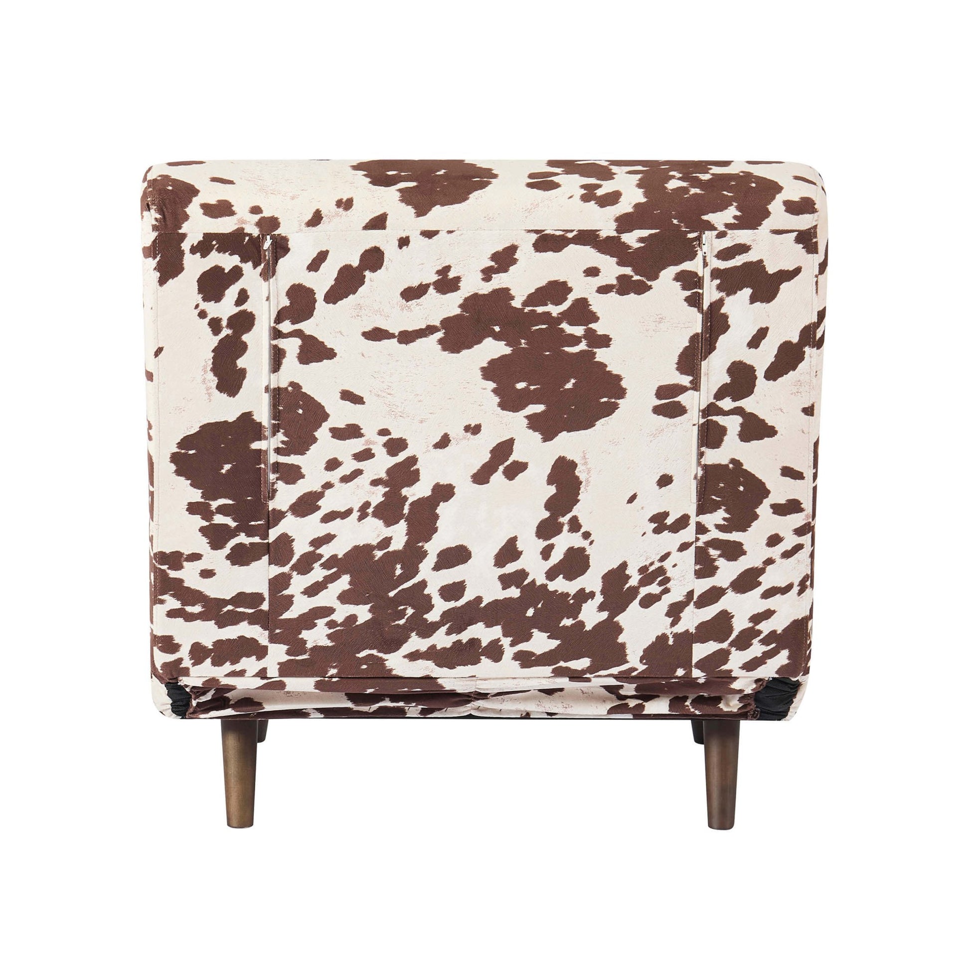 Seattle Single Click Clack Sofa Bed - Brown Cow Print - DUSK