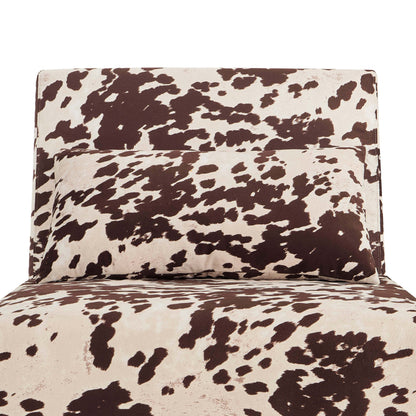 Seattle Single Click Clack Sofa Bed - Brown Cow Print - DUSK