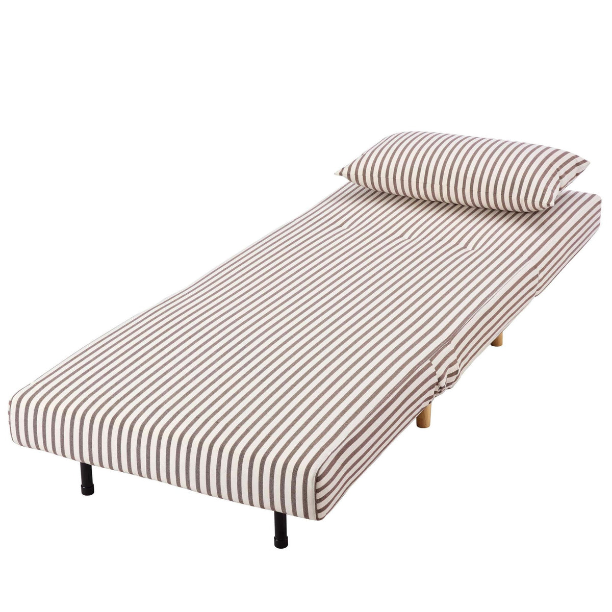 Seattle Single Click Clack Sofa Bed - Chocolate Stripe - DUSK