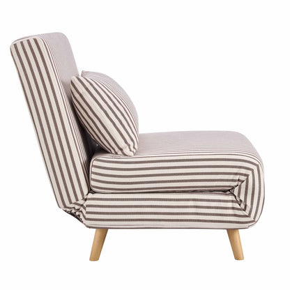 Seattle Single Click Clack Sofa Bed - Chocolate Stripe - DUSK