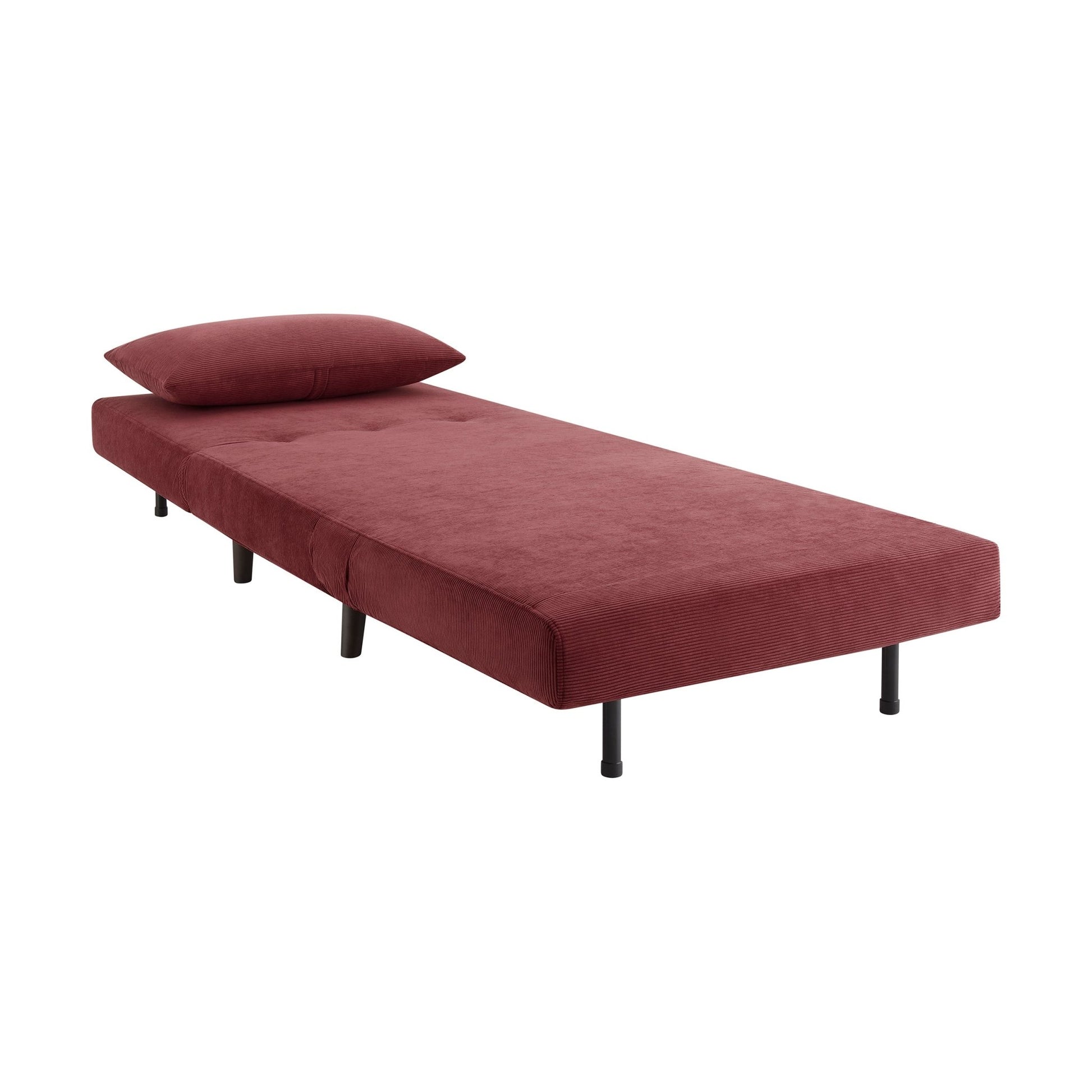 Seattle Single Click Clack Sofa Bed - Corduroy - Berry - DUSK