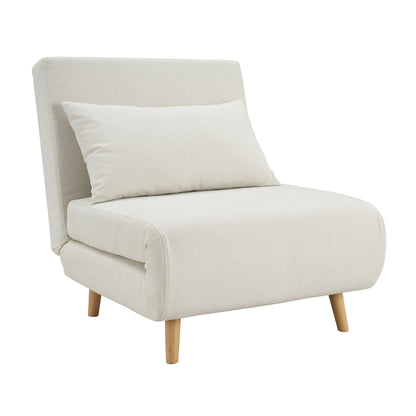 Seattle Single Click Clack Sofa Bed - Cream Linen - DUSK