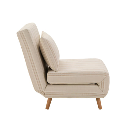 Seattle Single Click Clack Sofa Bed - Natural Stitched Stripe - DUSK