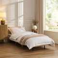 Seattle Single Click Clack Sofa Bed - Natural Stitched Stripe - DUSK