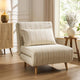 Seattle Single Click Clack Sofa Bed - Natural Stitched Stripe - DUSK