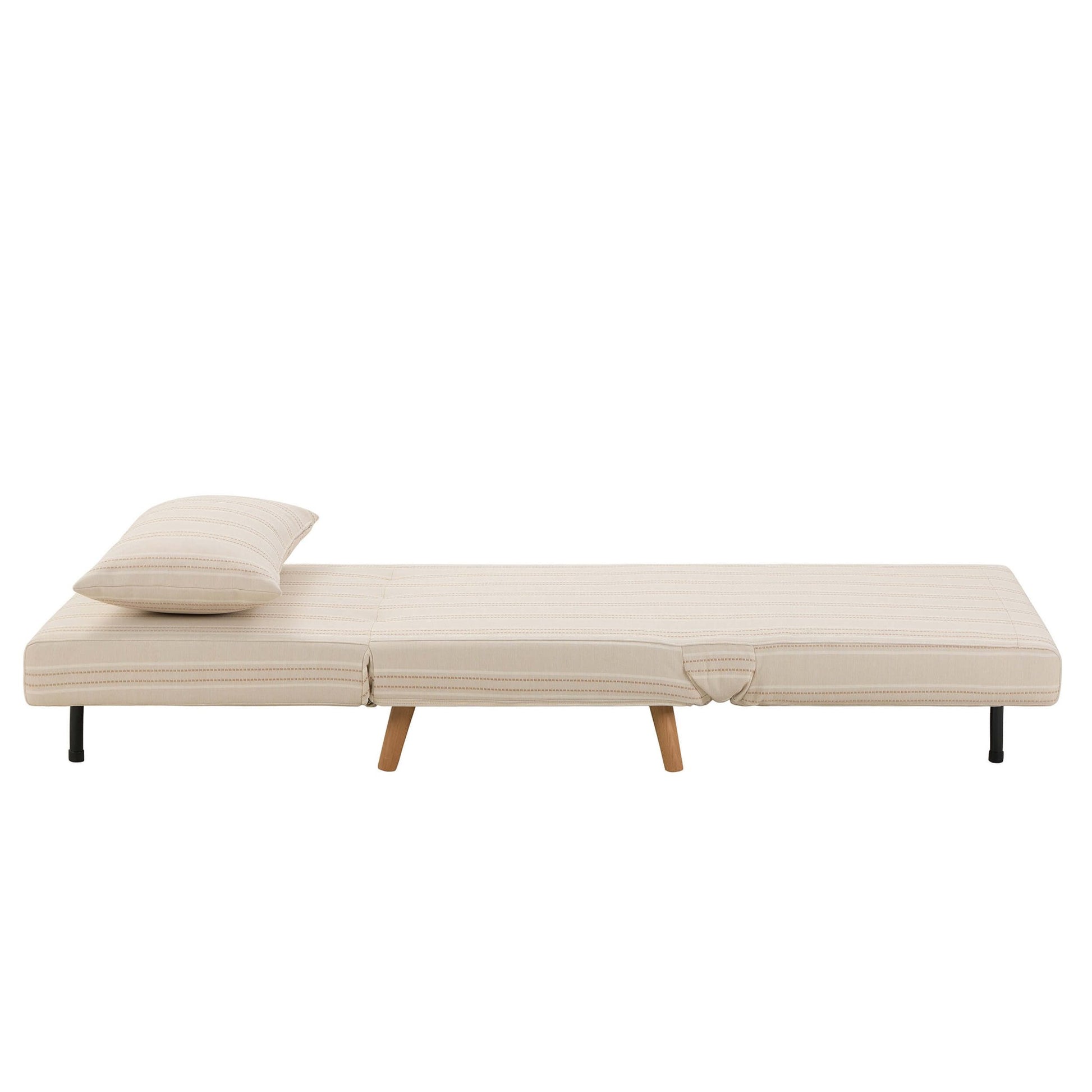 Seattle Single Click Clack Sofa Bed - Natural Stitched Stripe - DUSK