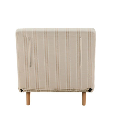 Seattle Single Click Clack Sofa Bed - Natural Stitched Stripe - DUSK
