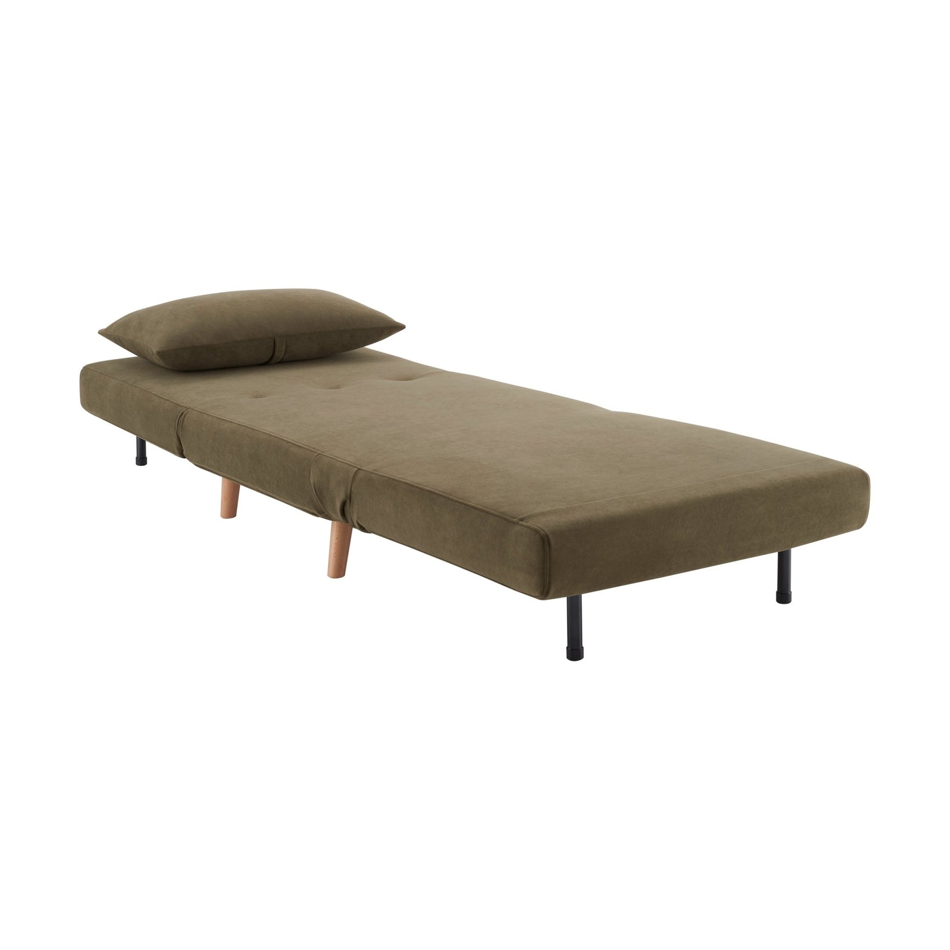 Seattle Single Click Clack Sofa Bed - Olive Green - DUSK
