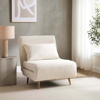 Seattle Single Click Clack Sofa Bed - Teddy Cream - DUSK