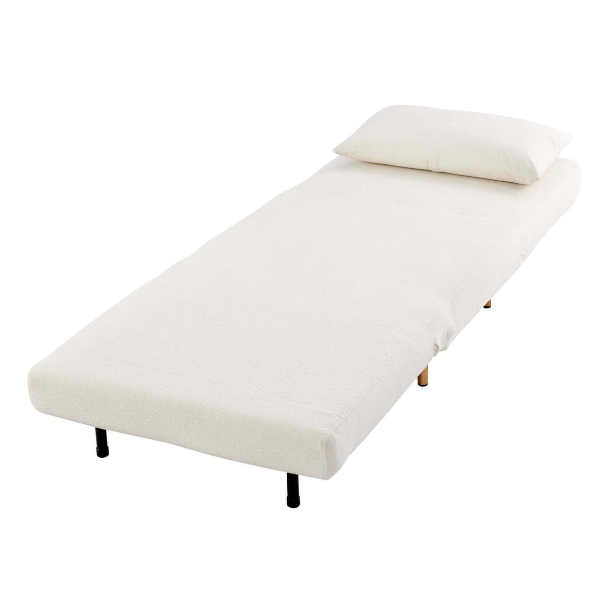 Seattle Single Click Clack Sofa Bed - Teddy Cream - DUSK