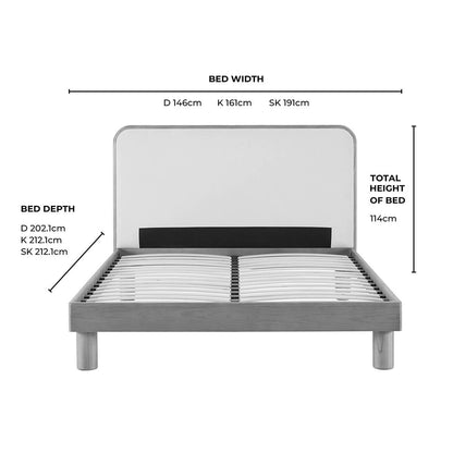 Seoul Bed Frame - Cream Linen - DUSK