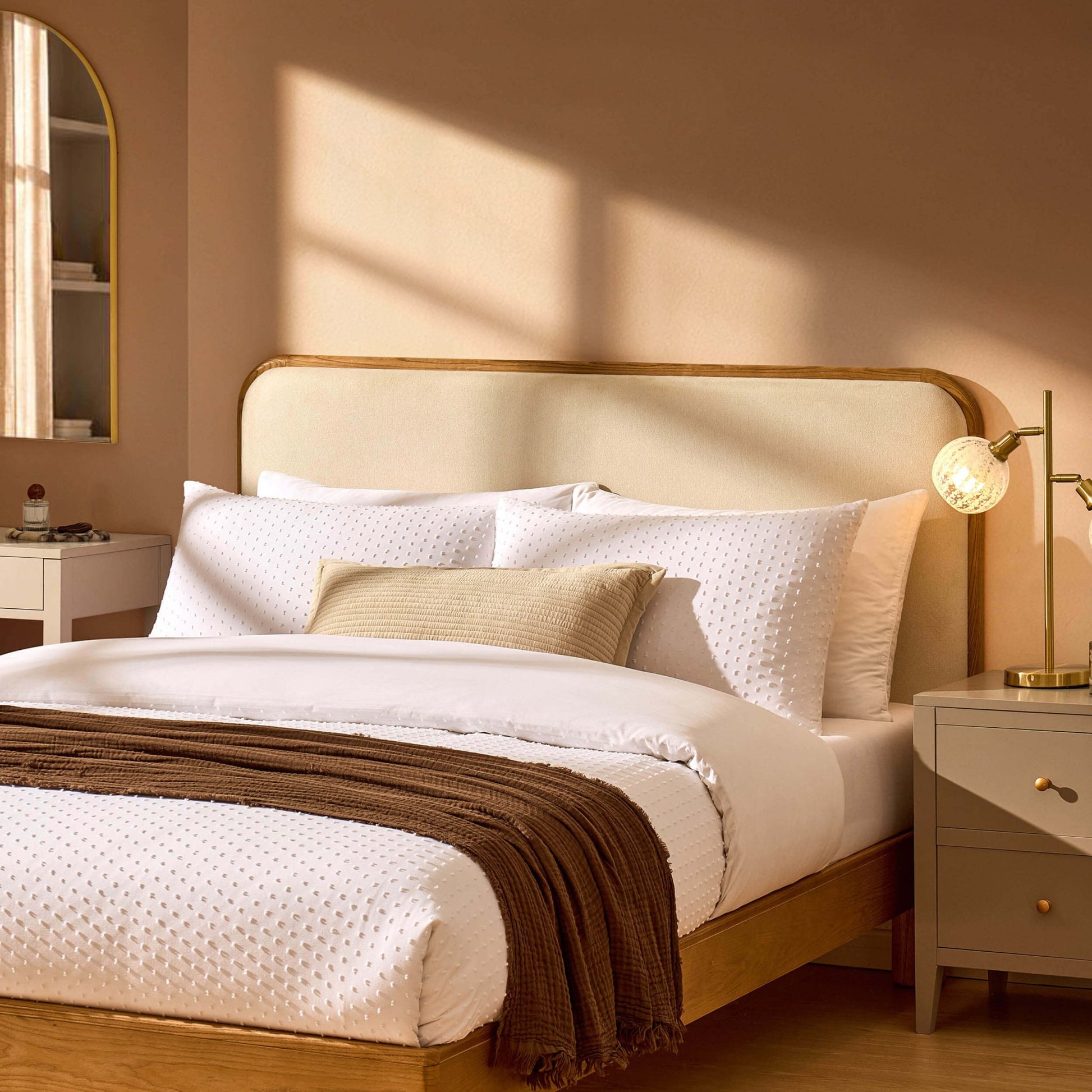 Seoul Bed Frame - Cream Linen - DUSK