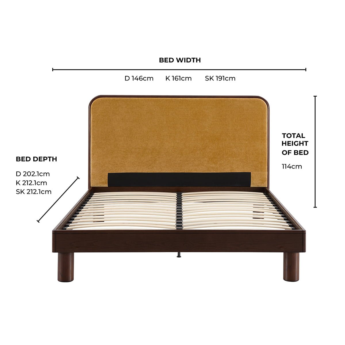 Seoul Bed Frame - Golden Haze Yellow - DUSK