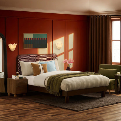 Seoul Bed Frame - Red Checkerboard - DUSK