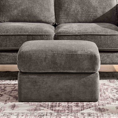 Seville Compact Pouffe - Chenille Grey - DUSK