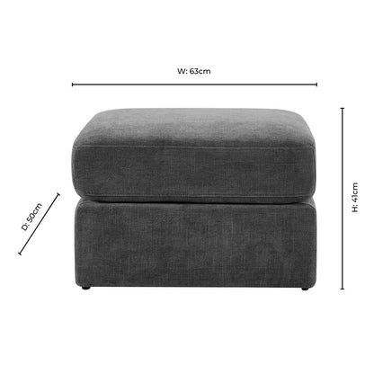 Seville Compact Pouffe - Chenille Grey - DUSK