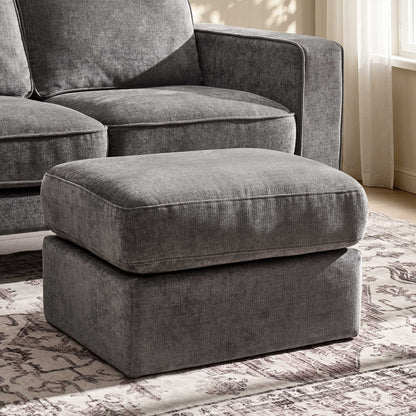 Seville Compact Pouffe - Chenille Grey - DUSK