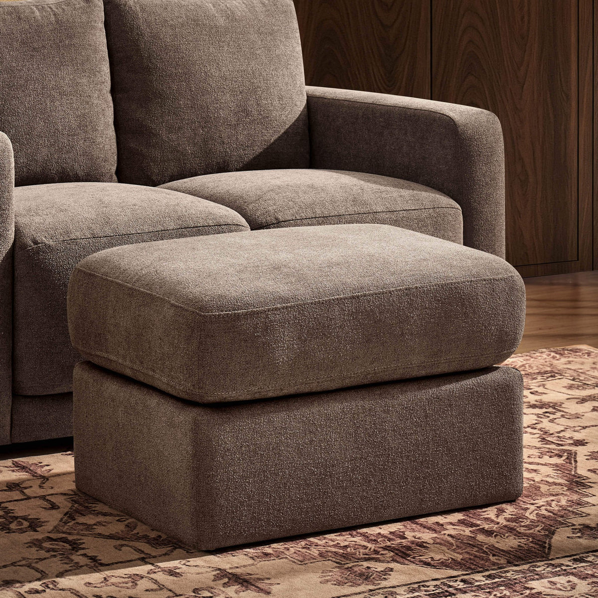 Seville Compact Pouffe - Chenille Mushroom - DUSK