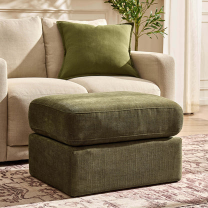 Seville Compact Pouffe - Chenille Olive - DUSK