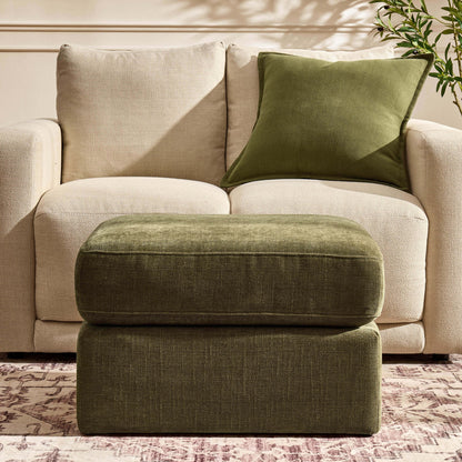 Seville Compact Pouffe - Chenille Olive - DUSK