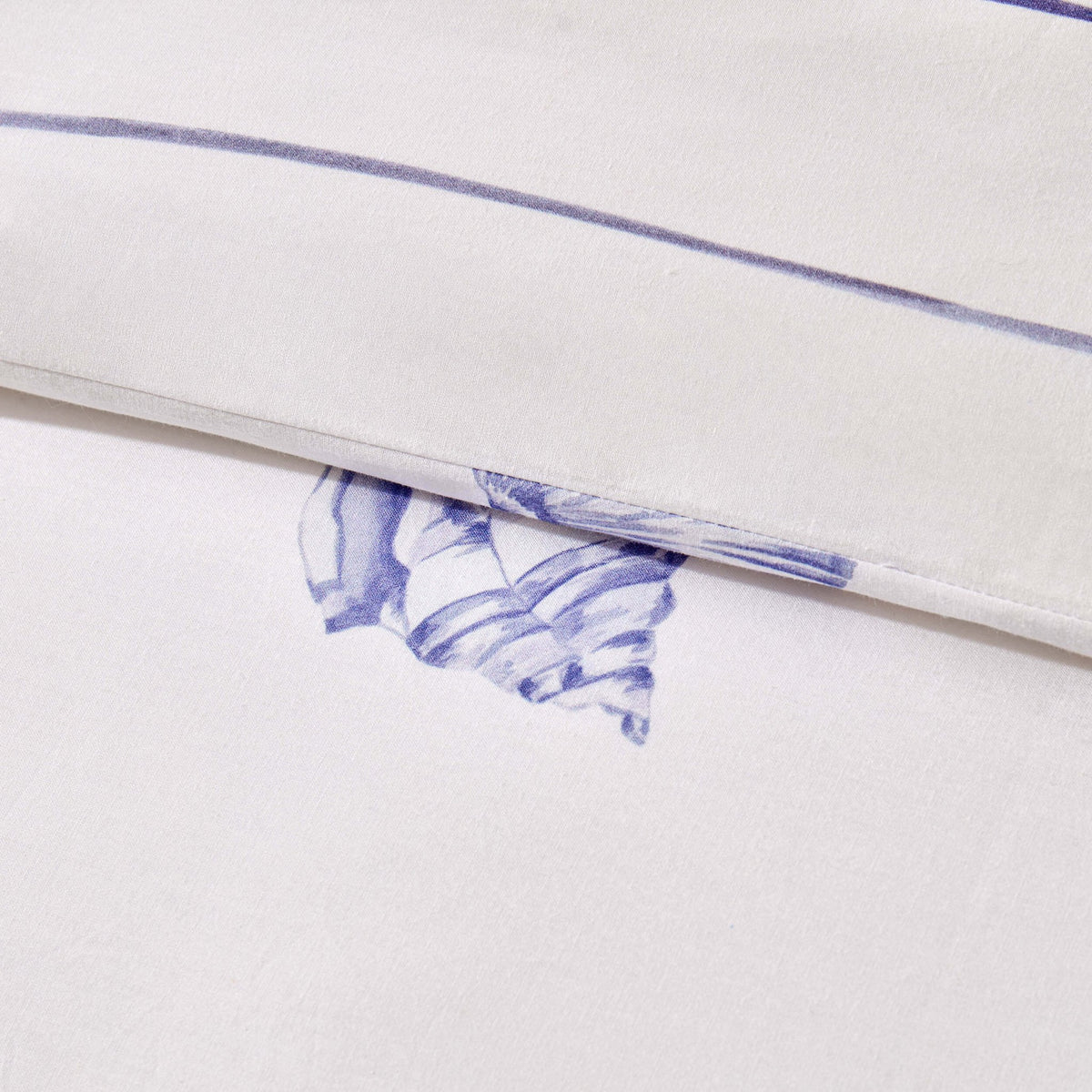 Shell 100% Cotton Duvet Cover & Pillowcase Set - Blue - DUSK