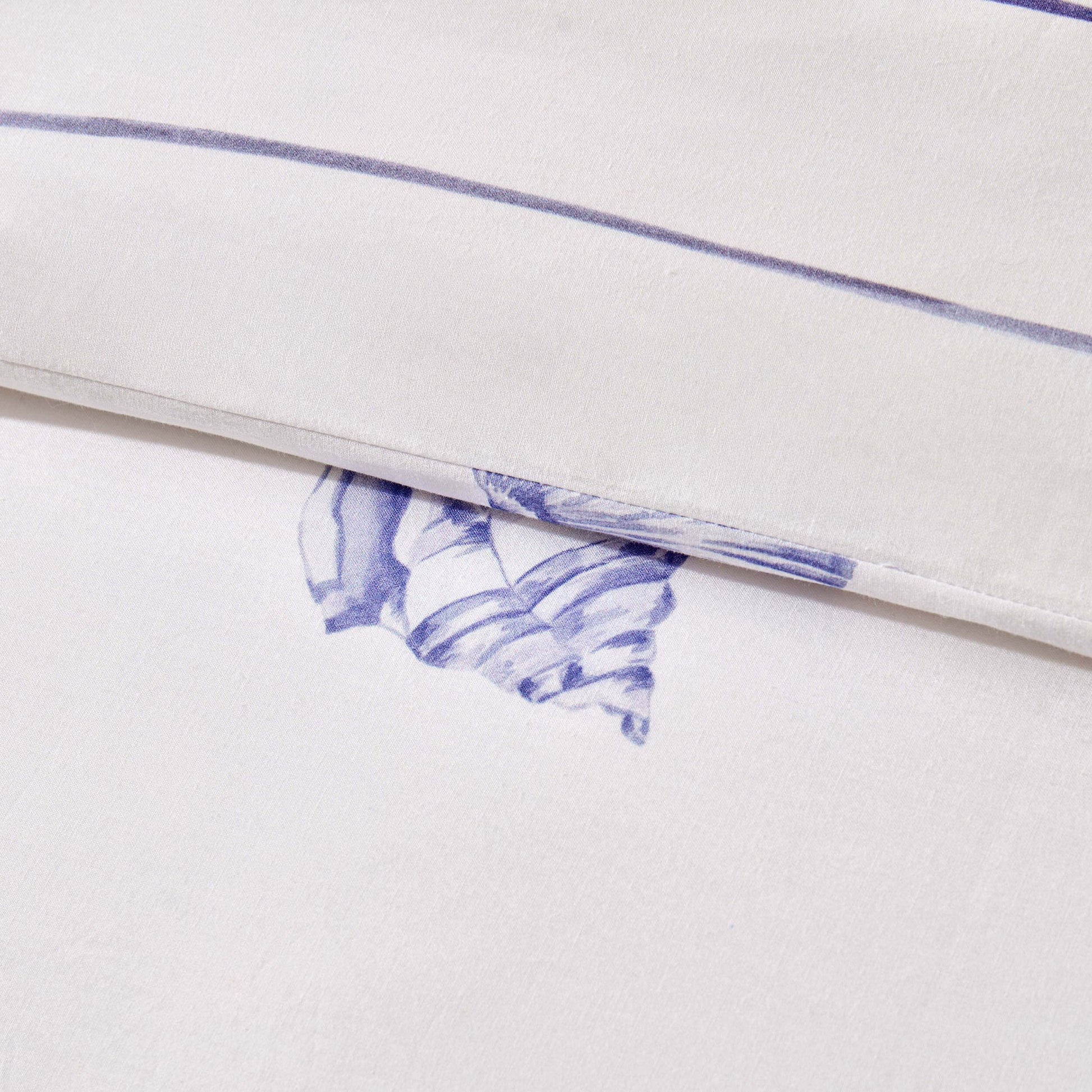 Shell 100% Cotton Duvet Cover & Pillowcase Set - Blue - DUSK