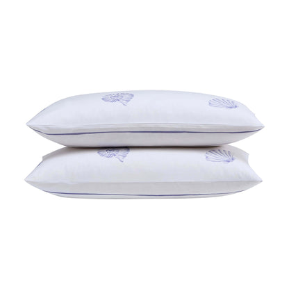 Shell 100% Cotton Duvet Cover & Pillowcase Set - Blue - DUSK