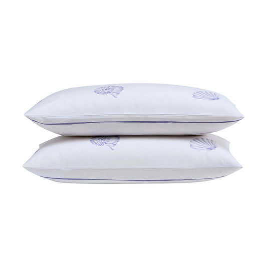 Shell 100% Cotton Duvet Cover & Pillowcase Set - Blue - DUSK