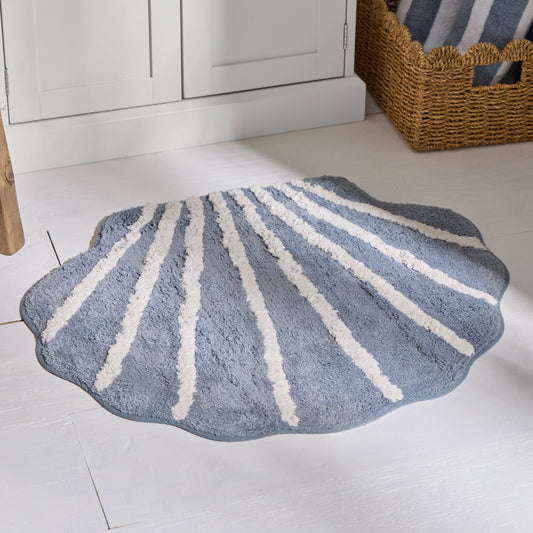 Shell Tufted Bath Mat - Blue - DUSK