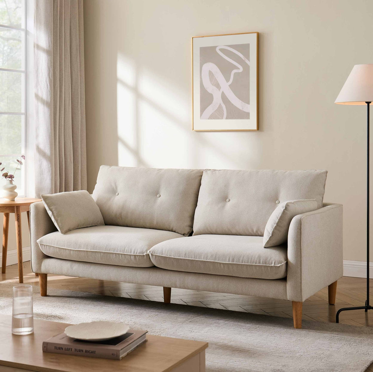 Shoreditch 3 Seater Sofa - Natural - DUSK