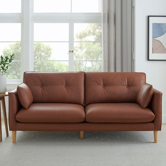 Shoreditch 3 Seater Sofa - PU Tan - DUSK