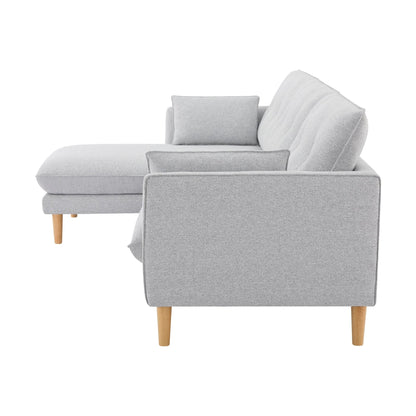 Shoreditch Left Hand Chaise Sofa - Light Grey - DUSK