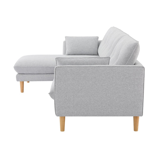 Shoreditch Left Hand Chaise Sofa - Light Grey - DUSK