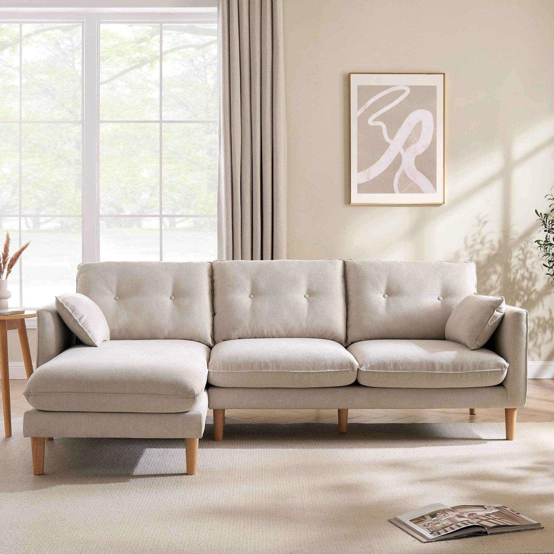 Shoreditch Left Hand Chaise Sofa - Natural - DUSK