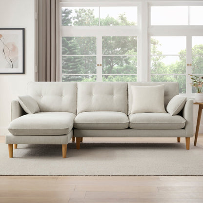 Shoreditch Left Hand Chaise Sofa - Natural - DUSK