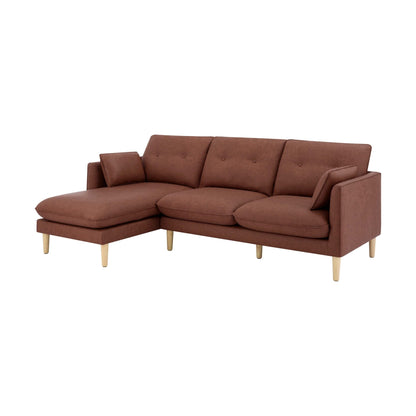 Shoreditch Left Hand Chaise Sofa - PU Tan - DUSK