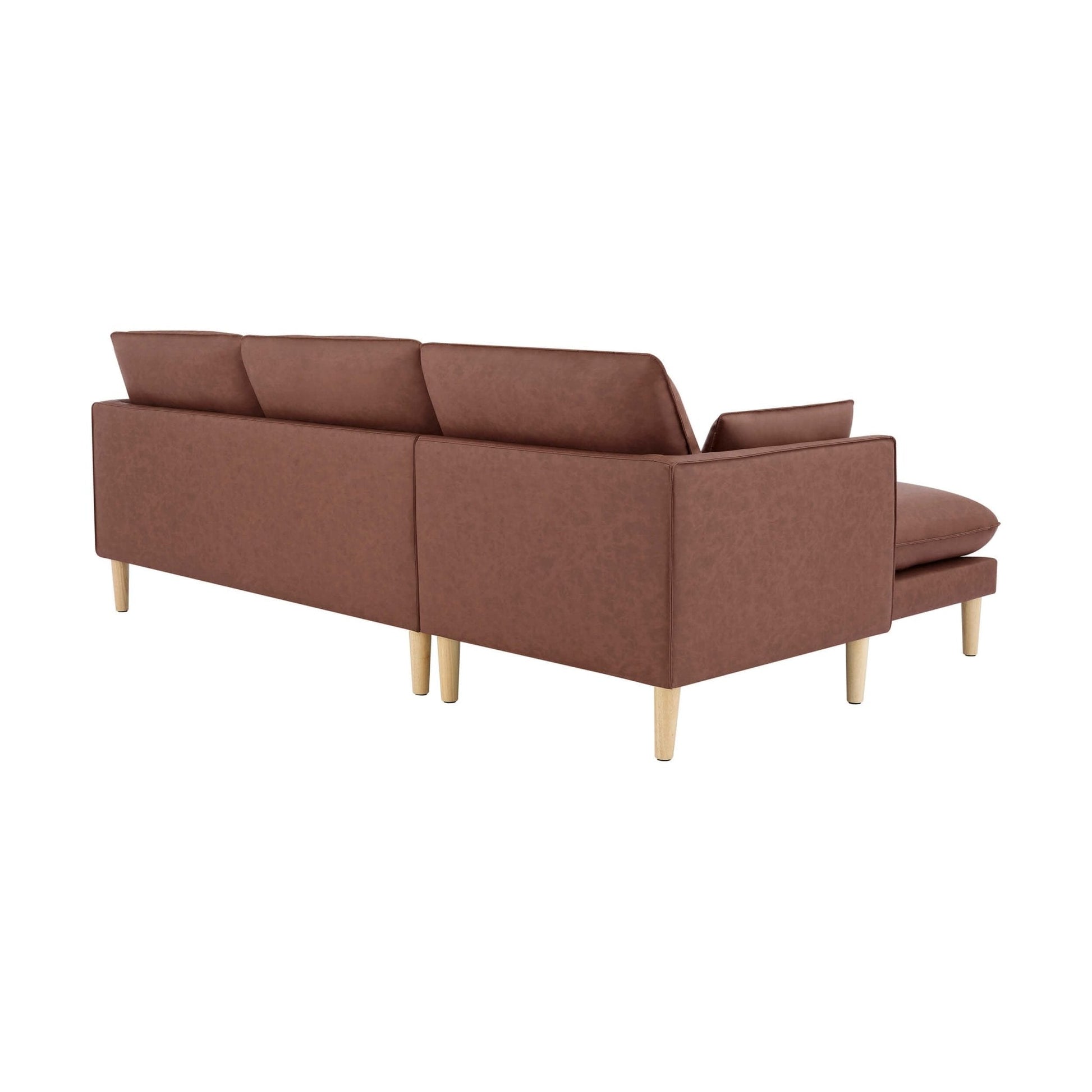 Shoreditch Left Hand Chaise Sofa - PU Tan - DUSK