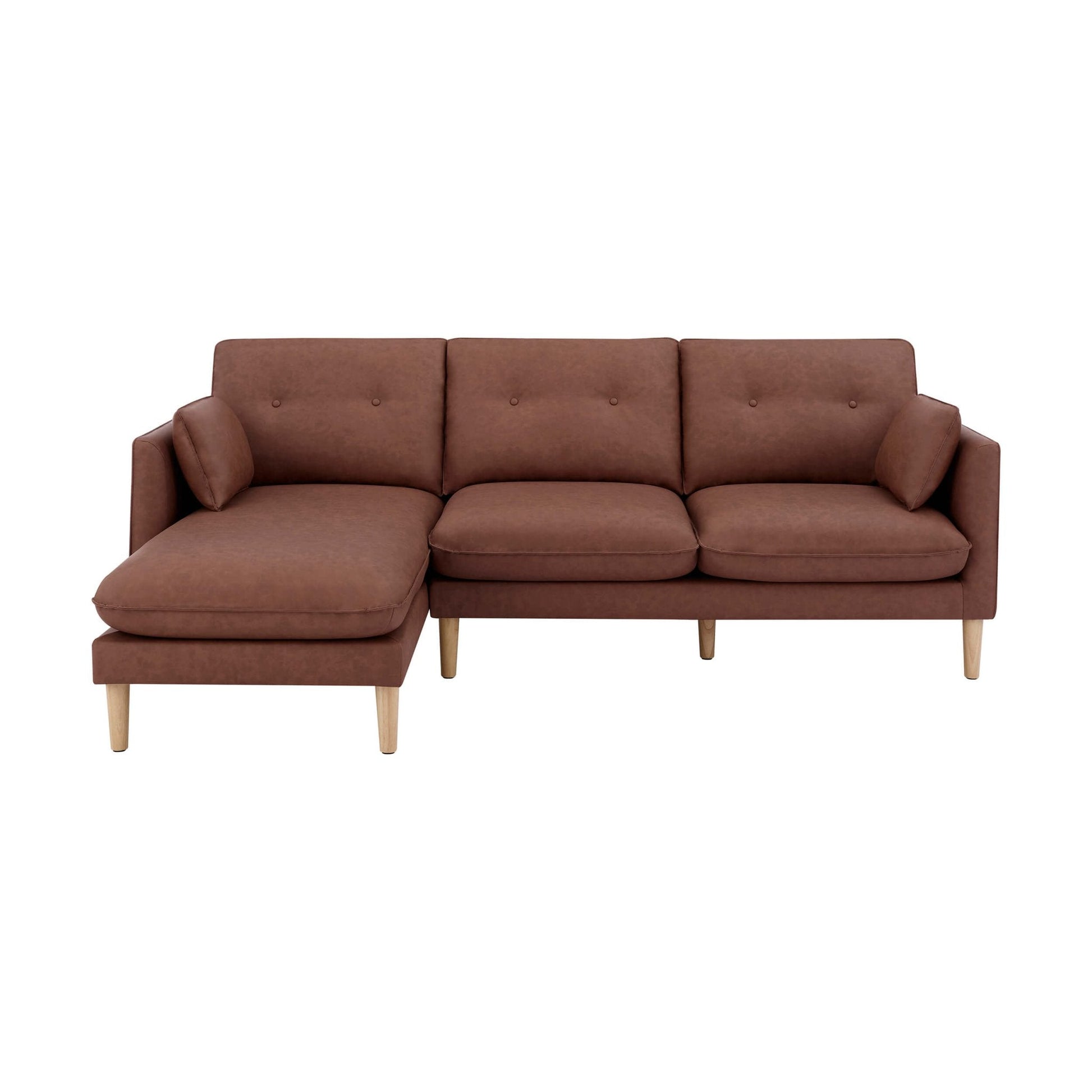 Shoreditch Left Hand Chaise Sofa - PU Tan - DUSK