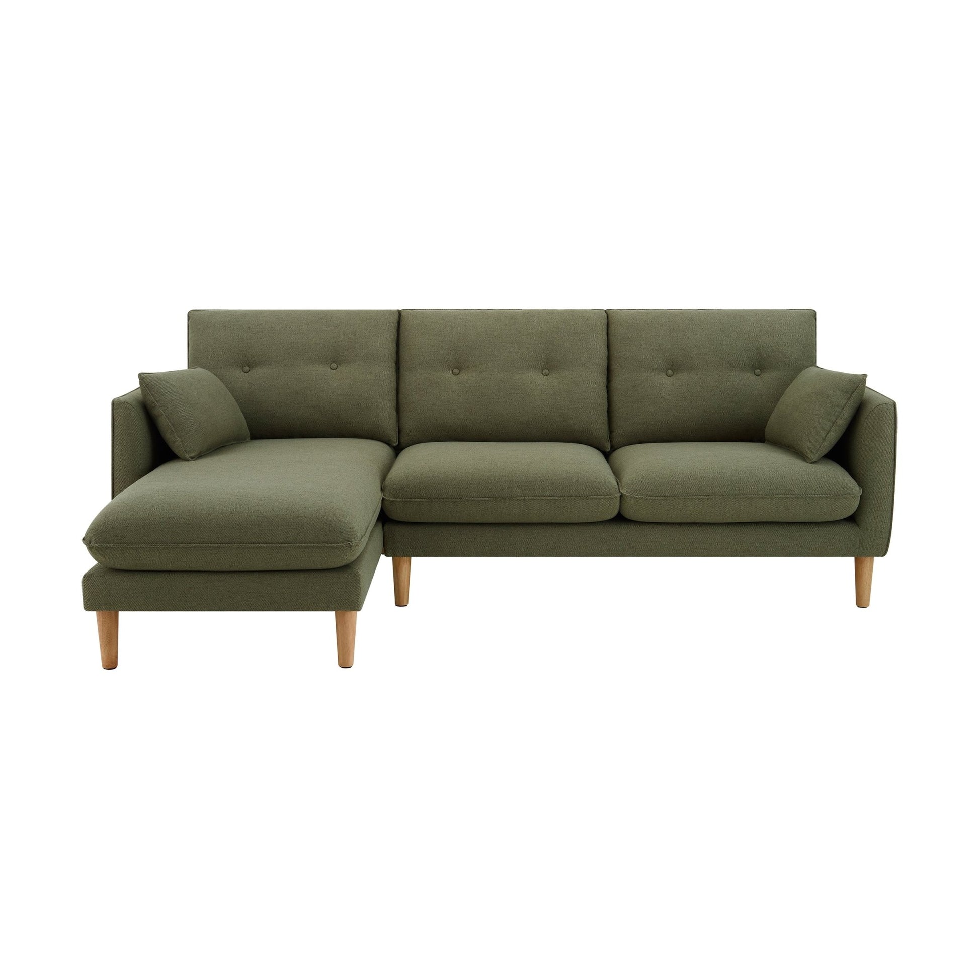 Shoreditch Left Hand Chaise Sofa - Woven Green - DUSK