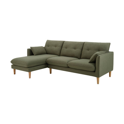 Shoreditch Left Hand Chaise Sofa - Woven Green - DUSK