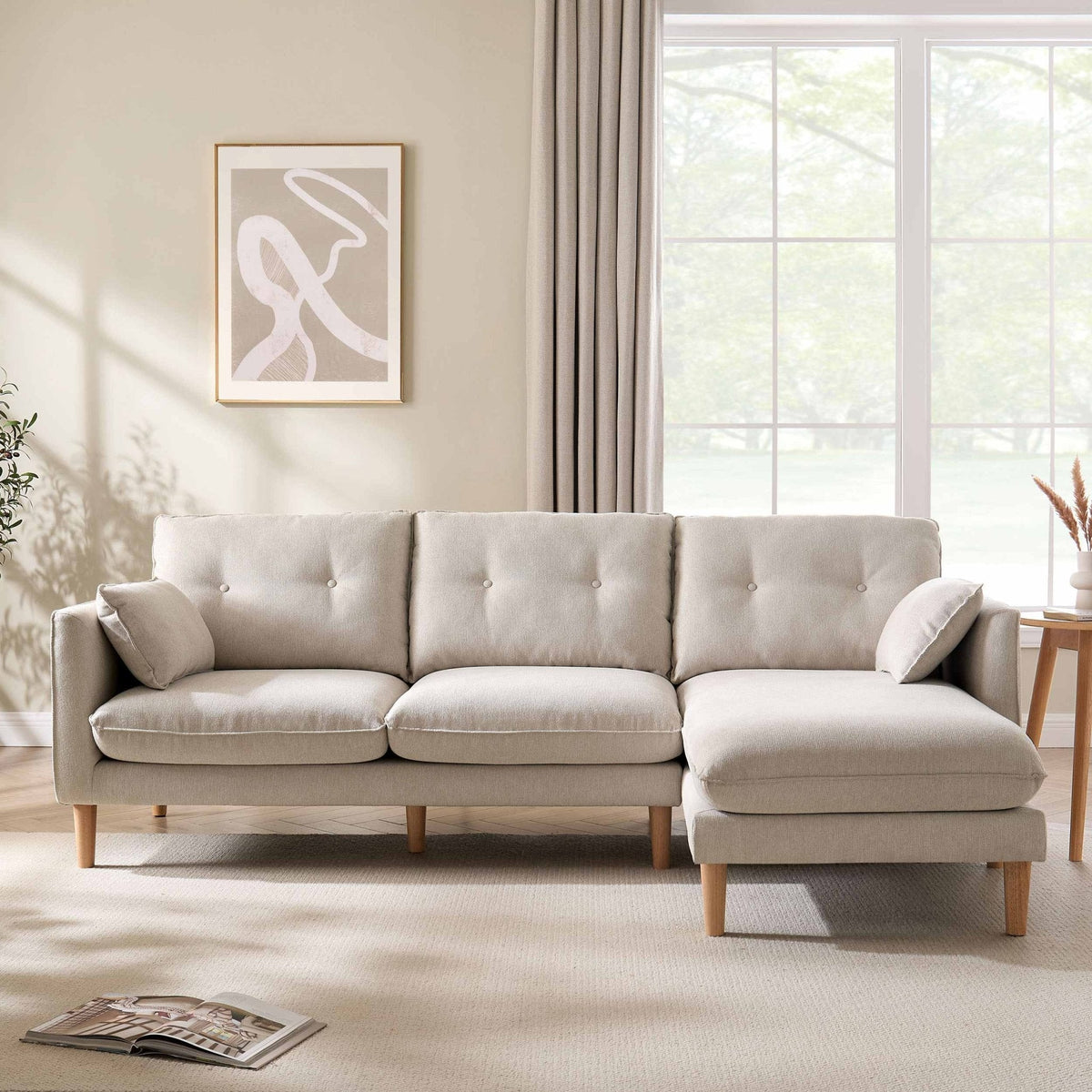 Shoreditch Right Hand Chaise Sofa - Natural - DUSK